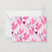 Hartjespatroon Roze Valentijnsdag Kabouterdoodle Notitiekaartje (Achterkant)