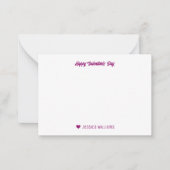 Hartjespatroon Roze Valentijnsdag Kabouterdoodle Notitiekaartje (Voorkant)