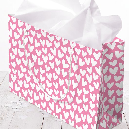 Hartjespatroon Roze Wit Valentijn Groot Cadeauzakje