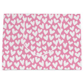 Hartjespatroon Roze Wit Valentijn Groot Cadeauzakje (Voorkant)