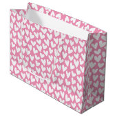 Hartjespatroon Roze Wit Valentijn Groot Cadeauzakje (Voorkant Gekanteld)