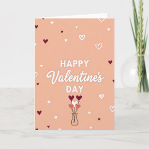 Hartjespatroon Valentijnskaart Perzik Kaart