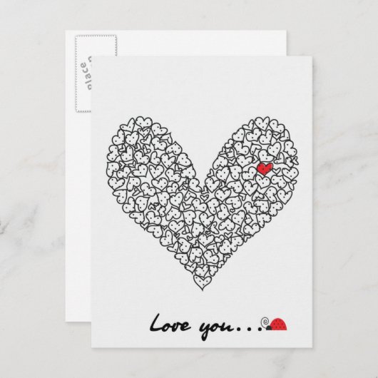 Hartkaart, Valentijnsdag kaart (Voorkant / Achterkant)