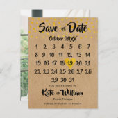 Hartkalender Rustieke Boho Foto Bewaar de datum Aankondigingskaart (Voorkant / Achterkant)