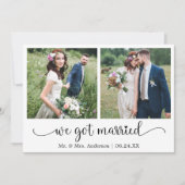 Hartkalligrafie We Got Married 2 Foto Aankondiging (Voorkant)