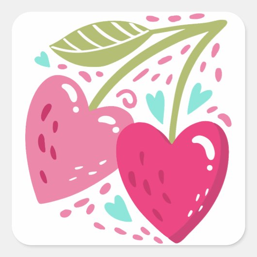 Hartkersen Vierkante Sticker (Voorkant)