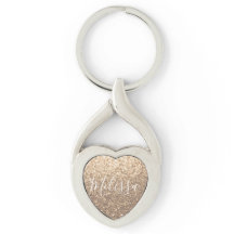 Hartkeychain Glitter Persoonlijke naam