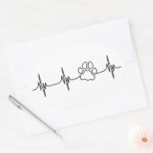 Hartklap-hartslag Ovale Sticker (Envelop)