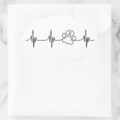 Hartklap-hartslag Ovale Sticker (Tas)