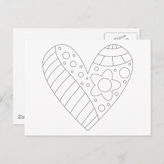 Hartkleuring ontwerp briefkaart (Voorkant / Achterkant)