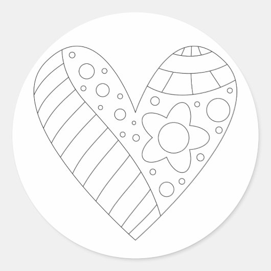 Hartkleuring ontwerp ronde sticker (Voorkant)