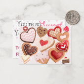 Hartkoekjes Klas Valentijnskaarten Kinderen Notitiekaartje (Voorkant / Achterkant in situ)