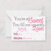 Hartkoekjes Klas Valentijnskaarten Kinderen Notitiekaartje (Achterkant)