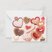 Hartkoekjes Klas Valentijnskaarten Kinderen Notitiekaartje (Voorkant)