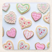 Hartkoekjes voor Valentijnsdag   Kartonnen Onderzetters (Voorkant)