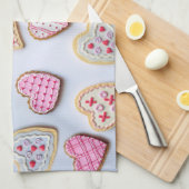 Hartkoekjes voor Valentijnsdag Theedoek (Quarter Fold)