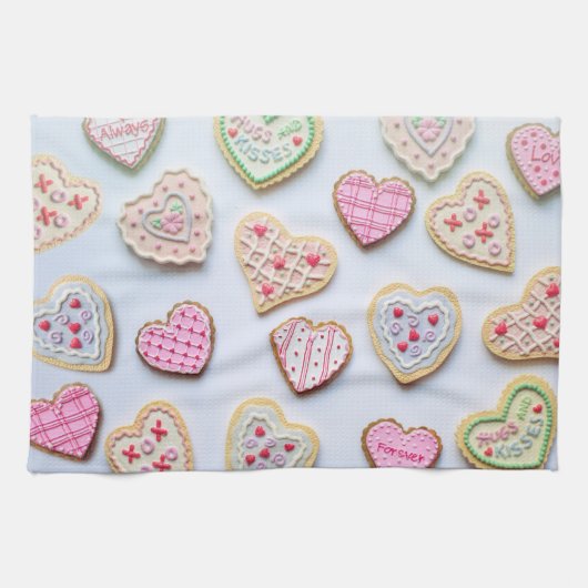 Hartkoekjes voor Valentijnsdag Theedoek (Horizontaal)