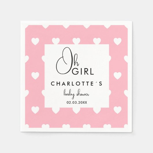 Hartkrans Baby shower Servet (Voorkant)