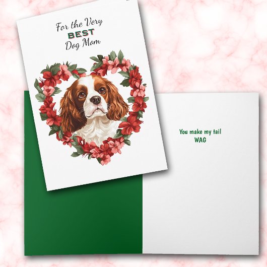Hartkrans Cocker Spaniel Hond Kwispel Mijn Staart Feestdagen Kaart
