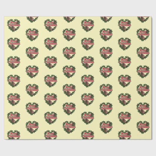 Hartkrans Kerstmis Cadeaupapier (Vlak)