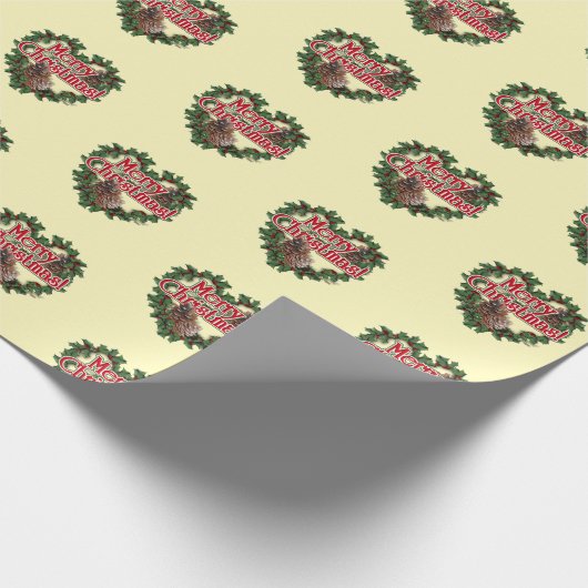 Hartkrans Kerstmis Cadeaupapier (Hoek)