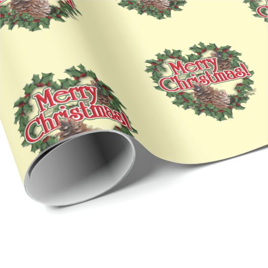 Hartkrans Kerstmis Cadeaupapier (Rol Hoek)