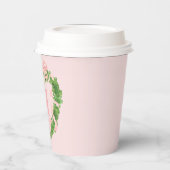 Hartkrans met roze boog | Monogram Papieren Bekers (Links)