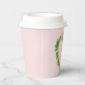 Hartkrans met roze boog | Monogram Papieren Bekers (Rechts)
