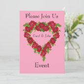 Hartkrans Rode Rozen Kaart (Staand voorkant)