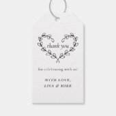 Hartkrans Trouwgunst Dank u Cadeaulabel (Voorkant)
