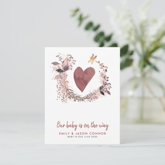 Hartkrans zwangerschap aankondiging (Staand voorkant)