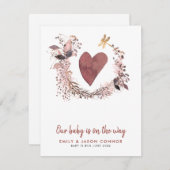 Hartkrans zwangerschap aankondiging (Voorkant / Achterkant)