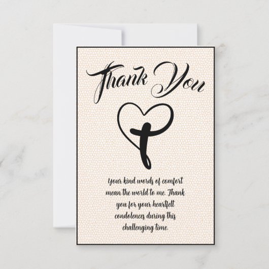 Hartkruis bedank je sms voor condoleances bedankkaart (Voorkant)