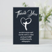 Hartkruis Bedankt bericht voor uw condoleances (Staand voorkant)