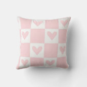 Hartkussen - Roze Geruit Retro - Kussen (Achterkant)