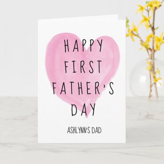 Hartkute eerste Vaderdag Kaart (Gele Bloem)