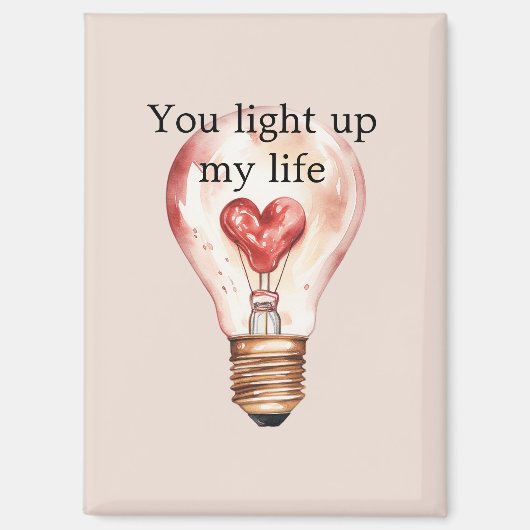 Hartlamp verlicht mijn leven magneet (Voorkant)