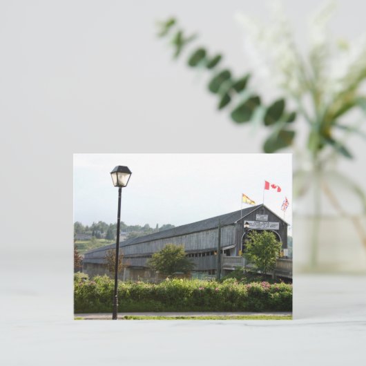 Hartland Bridge Longest Covered Bridge Briefkaart (Staand voorkant)