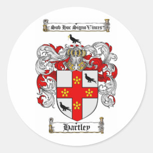 HARTLEY FAMILY CREST - HARTLEY WAPEN RONDE STICKER