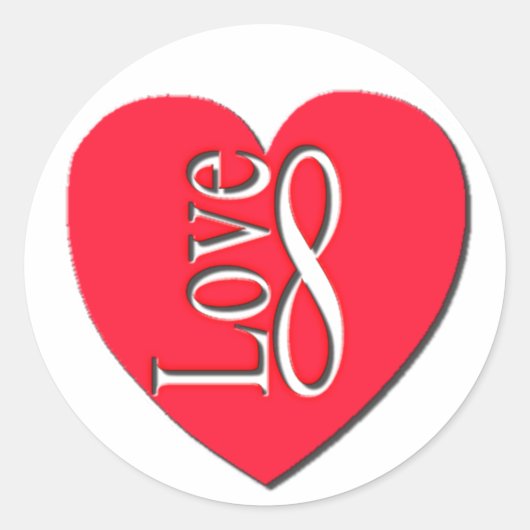 Hartliefde (8) oneindig ronde sticker (Voorkant)