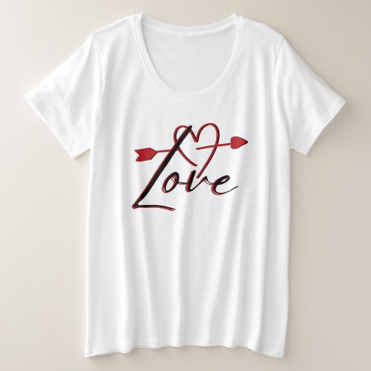 hartliefde grote maat t-shirt (Design voorkant)