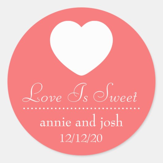 Hartliefde is zoete etiketten (koraal) (Voorkant)