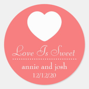 Hartliefde is zoete etiketten (koraal)