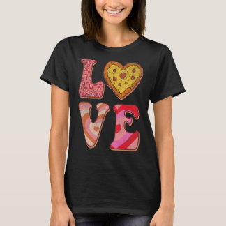 hartliefde Pizza Food Lover Groovy Valenti T-shirt