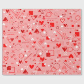 Hartliefde valentijnen geometrische jaren 80 cadeaupapier (Vlak)