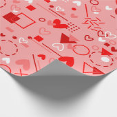 Hartliefde valentijnen geometrische jaren 80 cadeaupapier (Hoek)