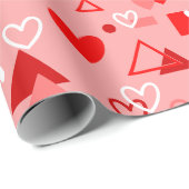 Hartliefde valentijnen geometrische jaren 80 cadeaupapier (Rol Hoek)