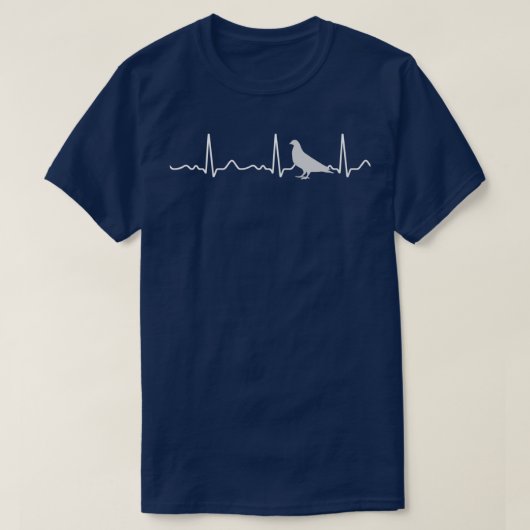 Hartlijn hartslag hartslag puls EKG grijs 2 T-shirt (Design voorkant)