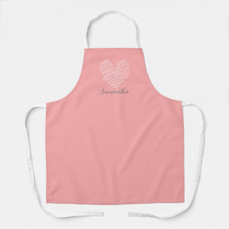 Hartlijn Modern minimalistisch roze Schort