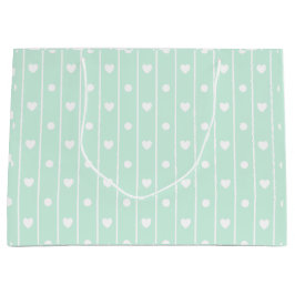 Hartlijnen en strepen groot cadeauzakje